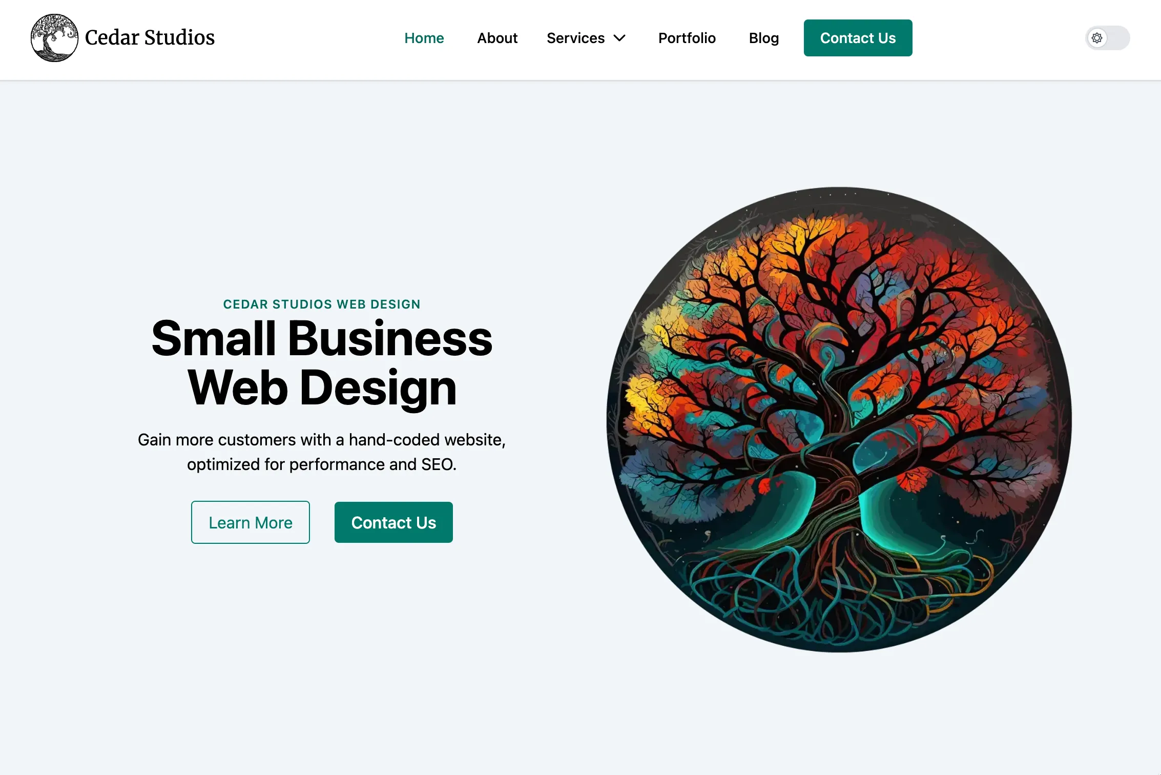 cedar rapids website hero section
