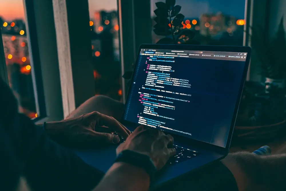 laptop with code