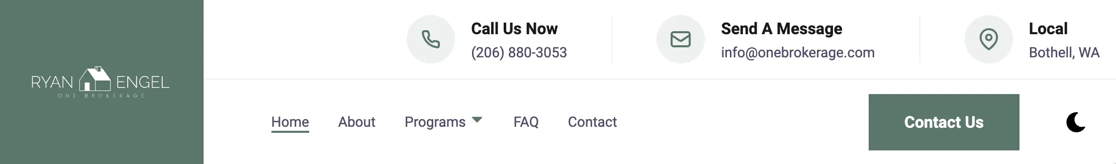 contact info nav bar