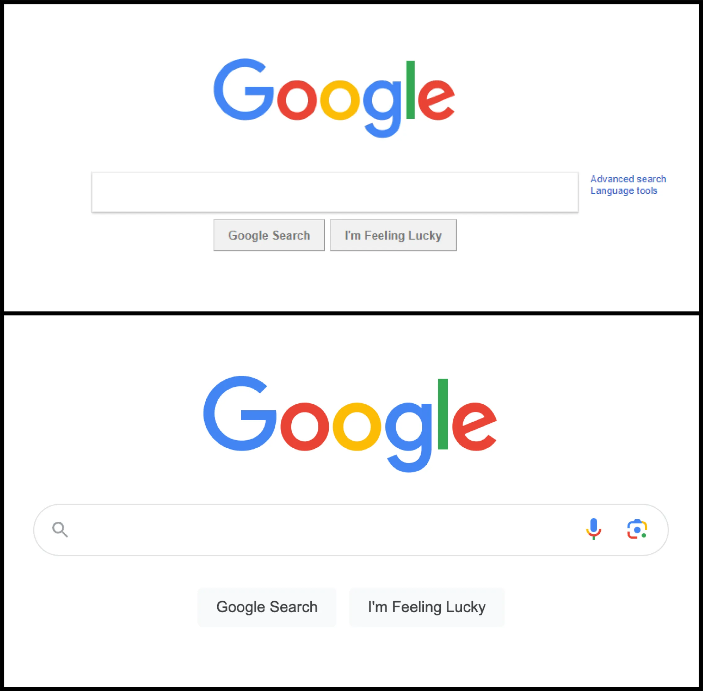 Google search square vs rounded