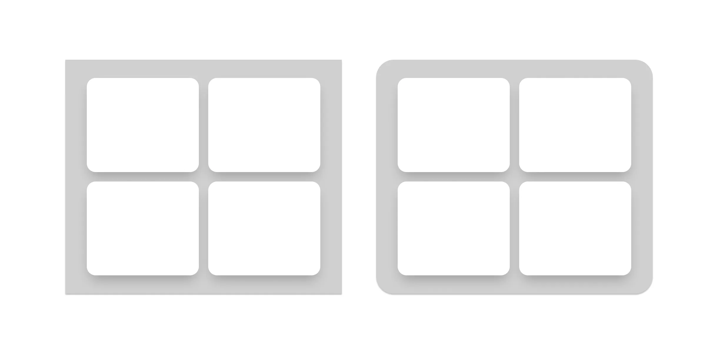 rounded corners vs square containers