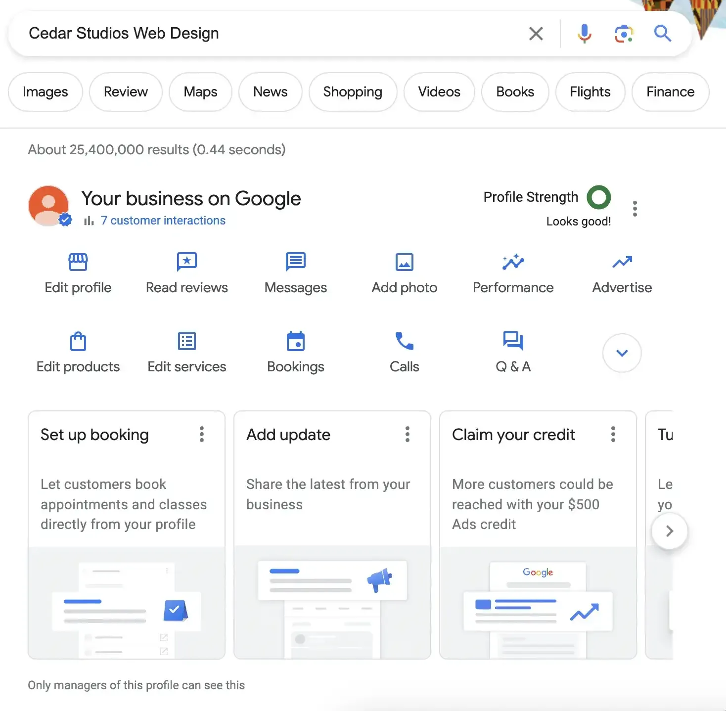 google business profile settings